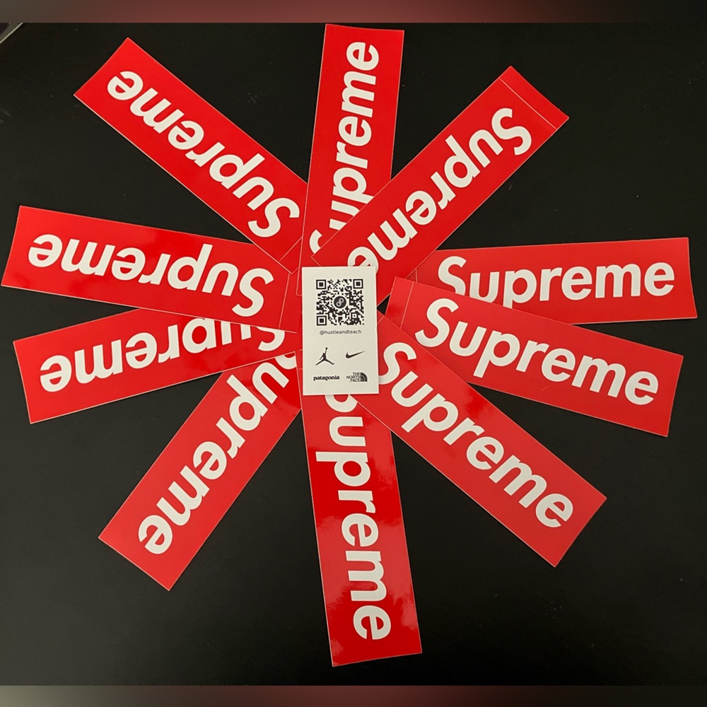 Lot of 8 Red SUPREME Box Logo Stickers - High Quality! Jordan Nike Streetwear